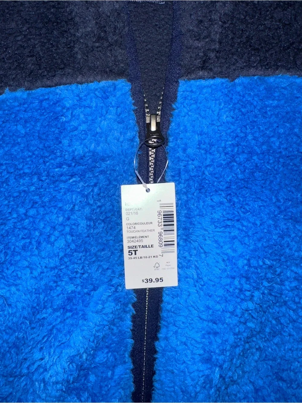 The Children's Place Colorblock Sherpa Jacket - Navy & Blue